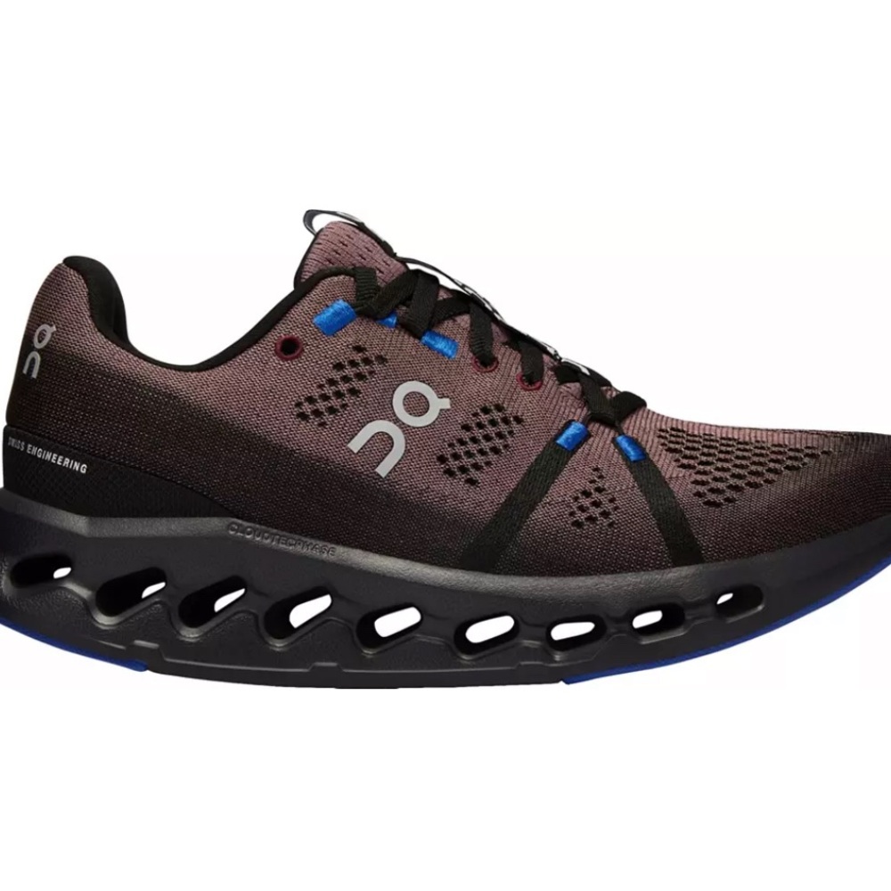 On Running Maroon and Black Athletic Shoes